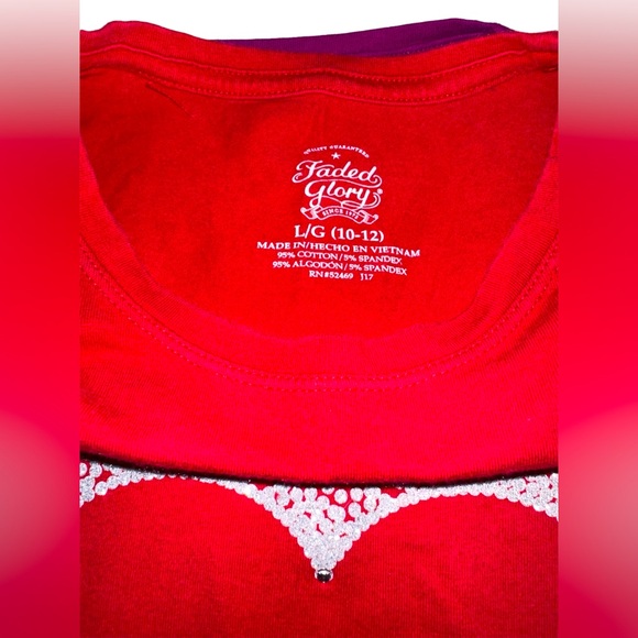 Faded Glory bundle of 3-pcs Girls long sleeves top size Large (10-12) - Picture 7 of 10